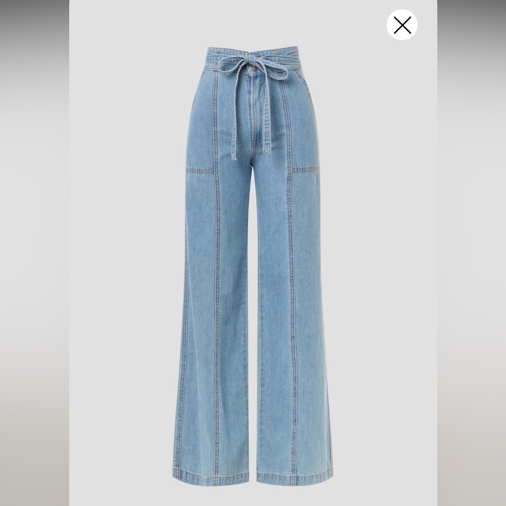 HUDSON Jeans Tie-Waist Wide Leg Trouser